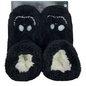 Disney's Nightmare Before Christmas Bootie Black Fuzzy Babba Slipper Socks (s/m)